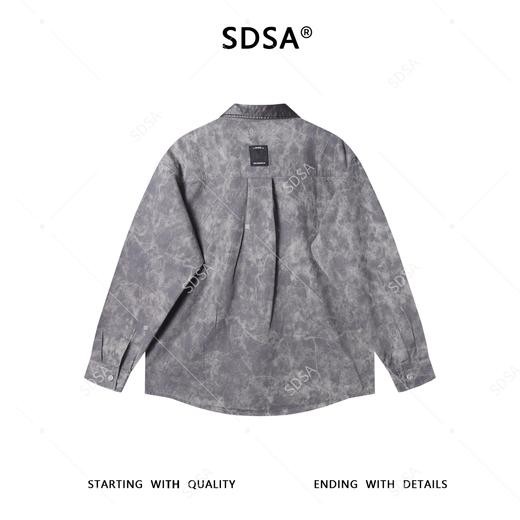 6016SDSA男士秋冬新款痞帅男装韩版扎染拼接翻领休闲长袖衬衫百搭衬衣 商品图5