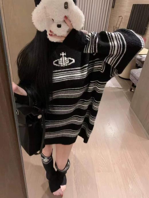 一店k 慵懒风~ 西太后条纹毛衣+袜套组合 商品图4