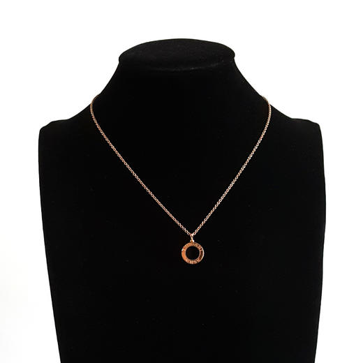 【98新】BVLGARI宝格丽BVLGARI BVLGARI系列35081518K玫瑰金黑玛瑙+满钻双面圆饼项链链长约44cm女士 151225NJS34 商品图6