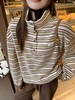 <曾小咸推荐>现货秒杀 ！微信超特价！韩系翻领条纹加绒卫衣 日常199.99 立减110 秒杀89.99！！ 商品缩略图14