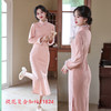 GX粉色旗袍2025新款中式冬季改良订婚裙加绒加厚茶服保暖国风旗袍裙 商品缩略图1