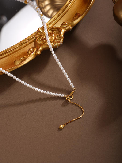 子佩集【曜日灵光】银S925珍珠项链【QNX0016】3mm珠青金石镀金太阳神三角之眼2512 商品图2