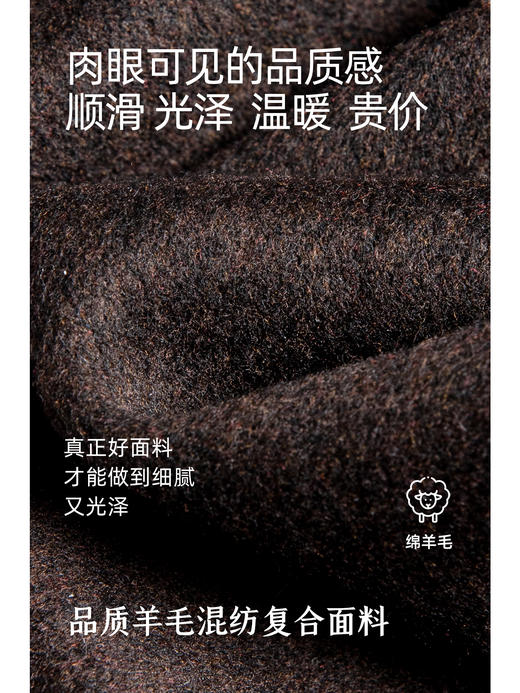 C+IMPRESS西嘉|纸片人窄腰绵羊毛阔腿裤女秋冬垂感及地毛呢直筒裤KZ2504041 商品图4