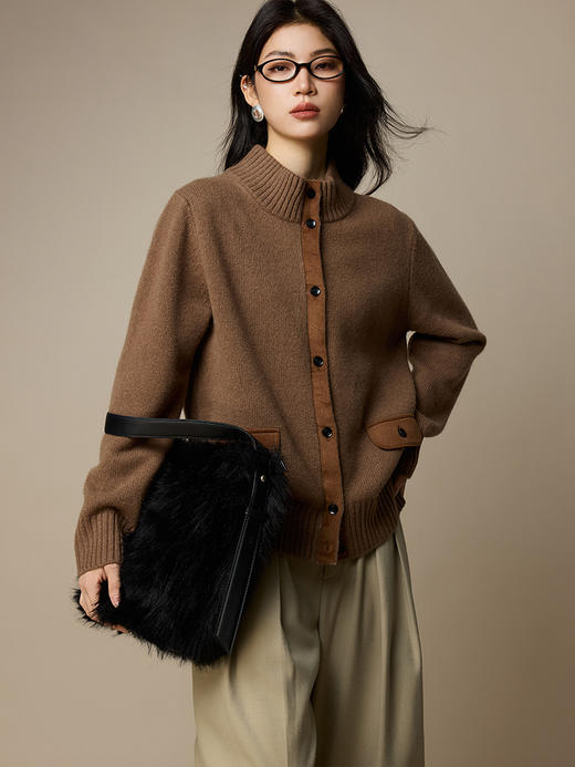 【轻柔软糯❗️光滑细腻】美拉德粗纺100羊毛毛衣女秋冬外套2025新款早秋女装韩系针织开衫。jb 商品图1