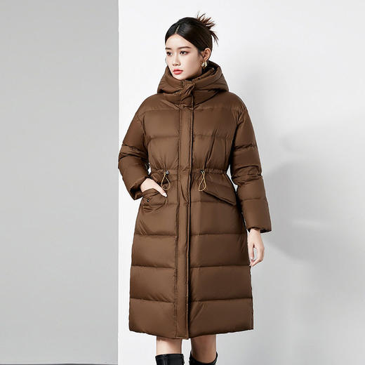 「高货kbnq」全新升级【铂金会员864/天猫1169/差价305】(15056)洛诗琳气质中长款羽绒服2025冬季显瘦收腰连帽保暖外套kbnq15056 商品图1