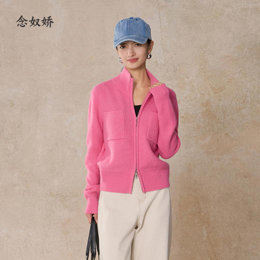 【商场同款】CNR5B82 “ 多巴胺开衫 ” 糖果粉色羊毛+羊绒开衫，软糯舒适 靓丽出彩 商品图4