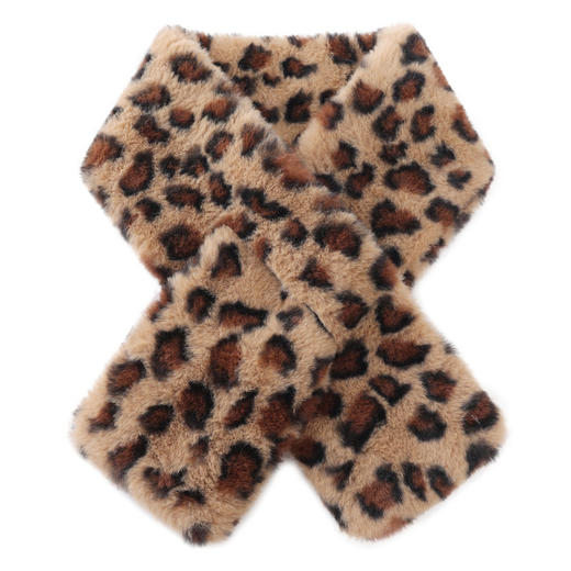 三彩2026新款复古豹纹毛绒围巾小围脖毛领保暖女交叉野性个性小众 商品图4