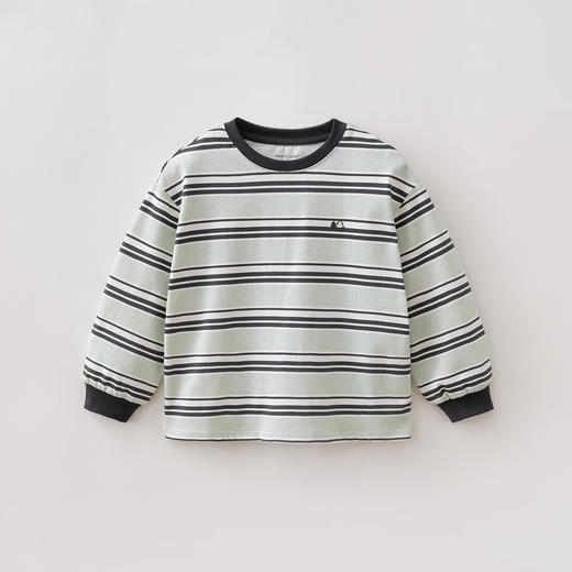 马克珍妮条纹层次男童亲肤纯棉T恤2026年春装新款560053 商品图2