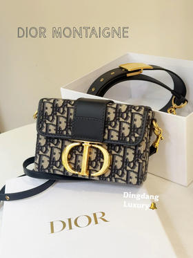 Dior 蒙田 mini 老花拼皮 box 盒子包