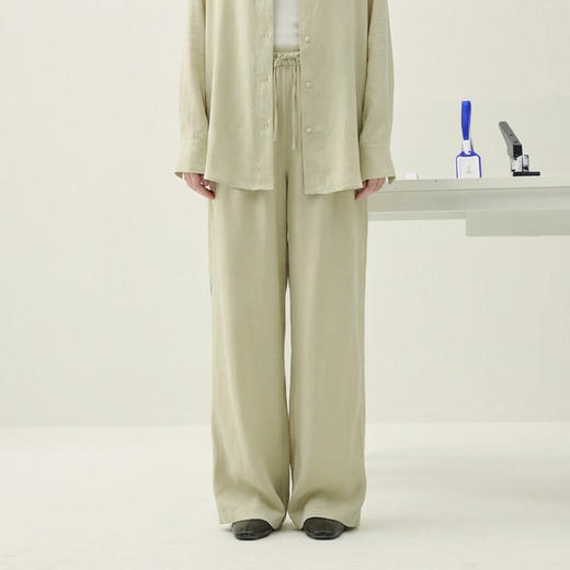 谜底休闲裤长裤2026年春季新品飘逸优雅铜氨丝阔腿裤女265MK5002 商品图1