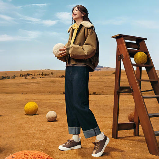 Pansy盼喜女鞋厚底休闲运动鞋 | 帮面多材质拼接、舒适透气、休闲百搭【HZ】 商品图4