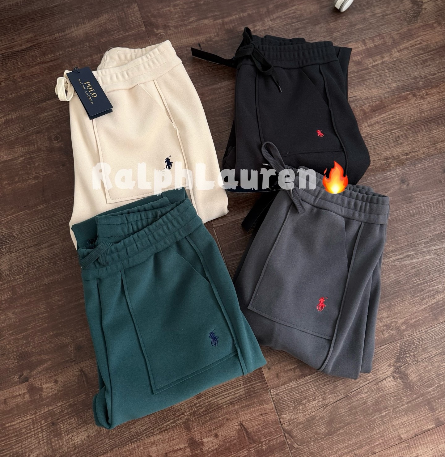 Ralph Lauren拉夫劳伦 双面绒感加厚毛边立体剪裁休闲情侣卫裤