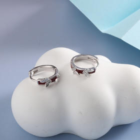 【宏艺珠宝】丹蝶衔银·银s925耳饰