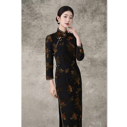 GX老上海复古中国风传统中式长款旗袍2025秋新款旗袍 商品图0