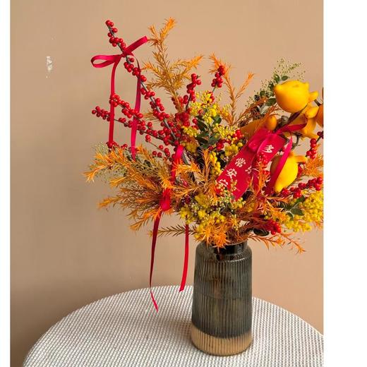 梵汀花园-北美冬青千层金元旦·迎新纳福瓶花/束（不含瓶） 商品图3