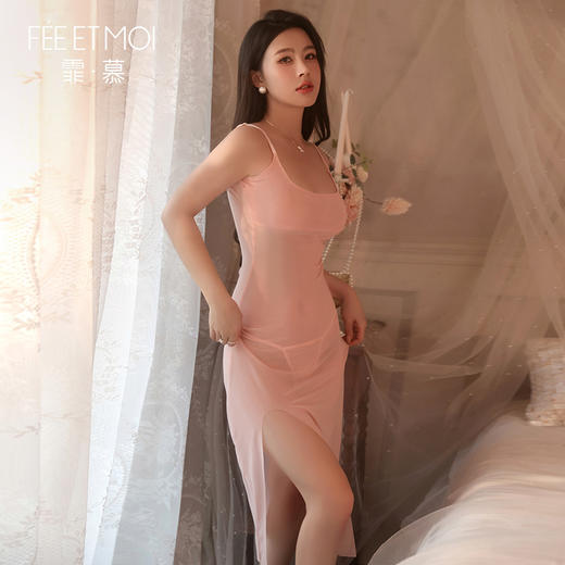 【熟女后妈风】霏慕 侧开衩纯欲吊带后妈裙6572 商品图5