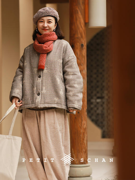 PETIT SCHAN小闪 CLO#1000 Blossom 芳华 意大利提花绵羊毛棉服秋冬外套 商品图1