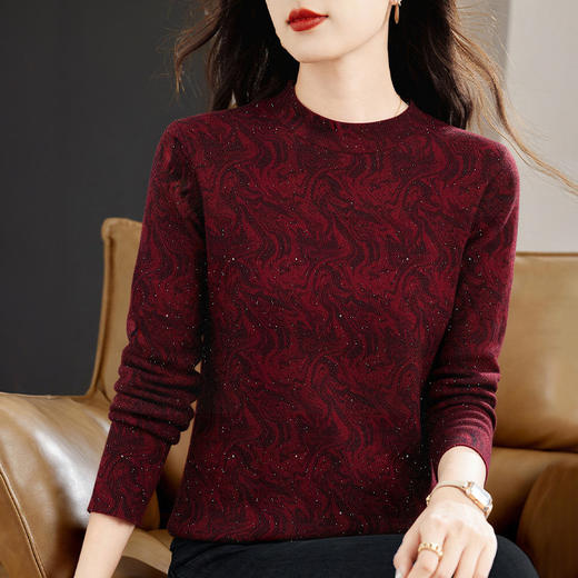 半高领打底衫女冬季新款气质洋气上衣大码显瘦长袖内搭休闲胖mm 商品图4