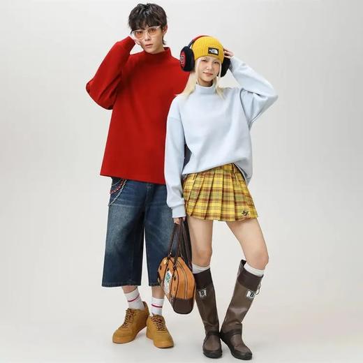 【德绒面料 高弹保暖 外穿内搭】半高领御寒落肩德绒卫衣（APW727） 商品图2