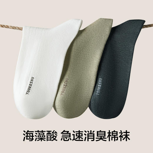 【海藻消臭】有棵树抗菌防臭棉质男士中筒袜5双装-S0011 商品图1