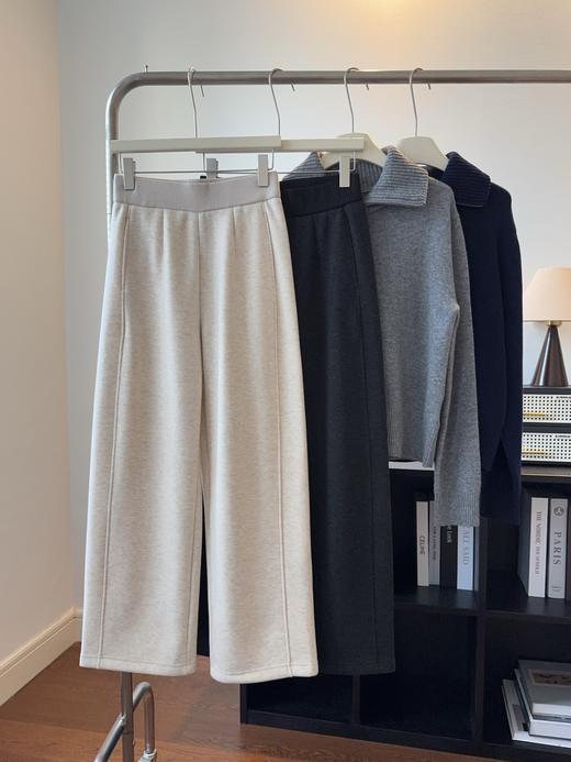 613 女款醋酸羊毛休闲窄版直筒裤针织裤毛呢裤 WK852 商品图1