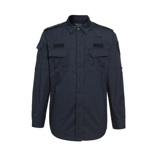 夏季作训服上衣-薄款长袖-弹力格子布-藏蓝色 商品图0