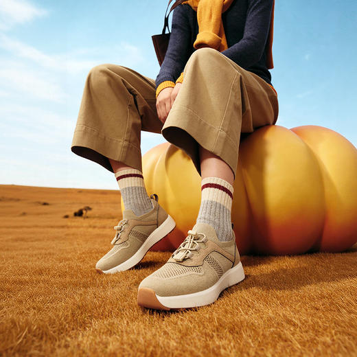 Pansy盼喜女鞋厚底休闲运动鞋 | 采用飞织+超纤革材质、单只仅约237g、轻盈不累脚、厚底设计、时尚百搭【HZ】 商品图1