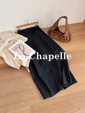 专柜实拍【遮胯显瘦弯刀裤】拉夏贝尔/La Chapelle莱赛尔一粒扣弯刀牛仔休闲裤女显瘦通勤直筒长裤新款