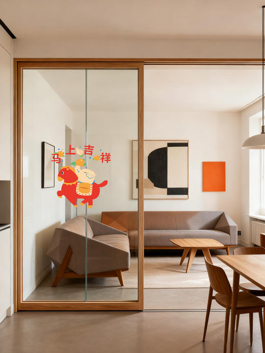 【26首品】古古楽gugu原创五福骏马梅花五骏图静电贴 商品图4