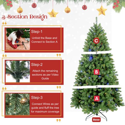 【原价1500元】2025款 美国 Stellar Hero 高端圣诞树 带多色LED灯  环保 安全  长寿命 商品图5