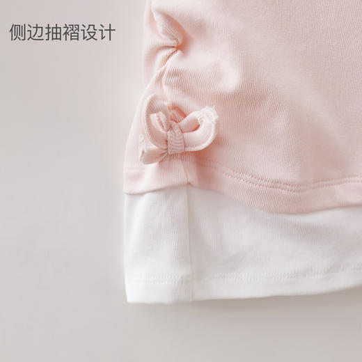 马克珍妮美式休闲女童假两件抽褶T恤2026年春装新款560187 商品图4