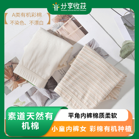 素道小童内裤女 彩棉有机种植平角内裤棉质柔软 婴儿内裤女防漏尿