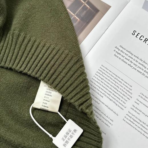 克什米尔绿V领毛衣，Polo领+V字挖空的组合，显高显瘦，温柔又慵懒气质 商品图4