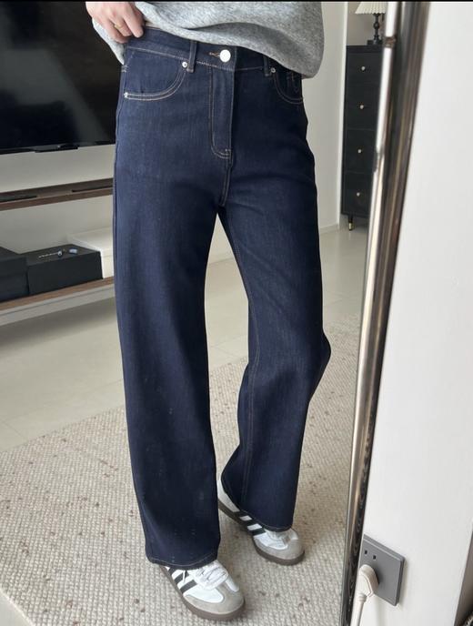 云仓【1215】 神裤工厂，巨显瘦加绒直筒牛仔裤！防掉色四面弹 商品图2