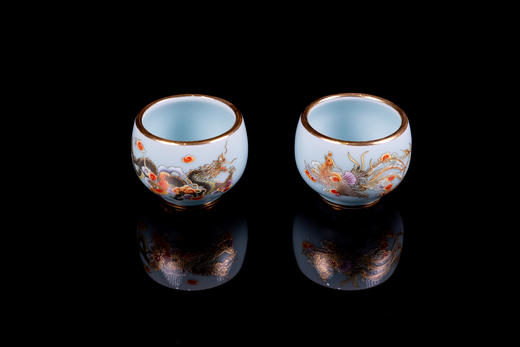龙凤和鸣 • 青瓷描金禅定杯 商品图4