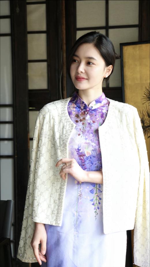 逸红颜明月优选#丝绒钉珠衫「夜流光」✨当小香风撞进阿玛尼的夜幕奢华 商品图2