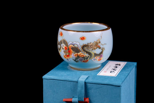 龙凤和鸣 • 青瓷描金禅定杯 商品图0