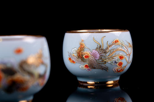 龙凤和鸣 • 青瓷描金禅定杯 商品图3