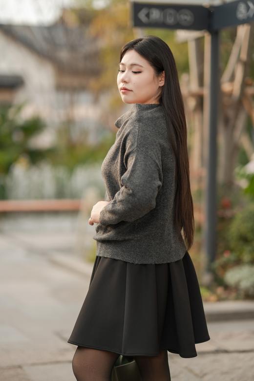 10天发货【绵羊毛混纺大领口毛衣】套头款，宽松温柔范儿~领口斜拉/平拉作斜肩、一字领穿法，成分:58.8%腈纶33.5%聚酯纤维6.1%绵羊毛1.6%氨纶 商品图7