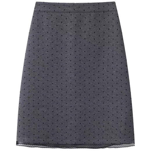 「自」全新升级【铂金会员146/天猫199/差价53】(14025)洛诗琳气质波点毛呢半身裙2025冬季高腰显瘦花边拼接包臀裙 商品图4