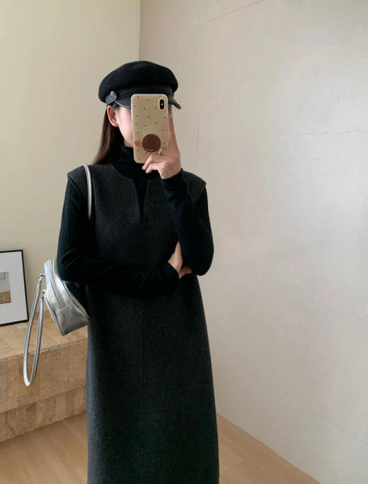 C*S同款顶级质感冬日叠穿神器极简羊毛醋酸背心裙 商品图12