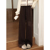 鹿向南「焦糖陷阱」美拉德咖色直筒休闲裤女冬季垂感高腰显瘦长裤 商品缩略图0