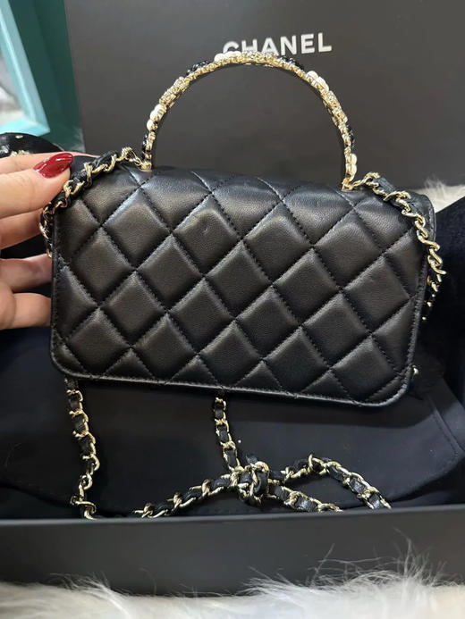 Chanel 23k 山茶花手柄 woc 羊皮 手提包 商品图2