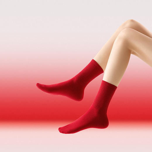 袜尖尖 新年小红袜 男士/女士/儿童 不勒脚不脱落 柔软舒适 商品图8
