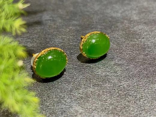 【御珠宫坊】金镶碧玉耳钉 商品图3