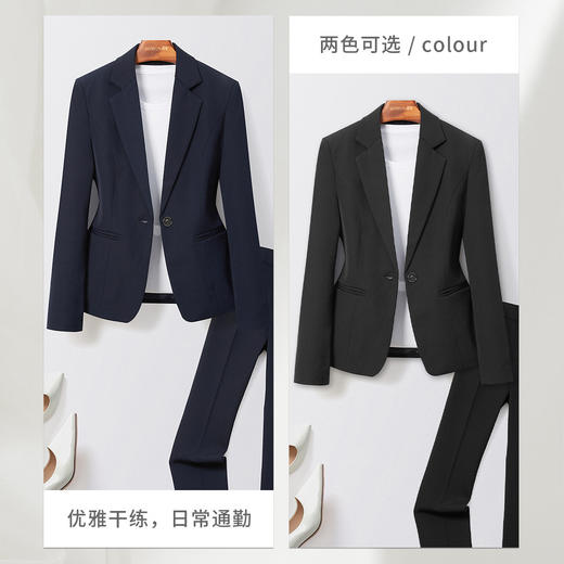 【上衣+裤子】罗蒙女士西装套装职场商务通勤优雅干练精致有型两件套 商品图4