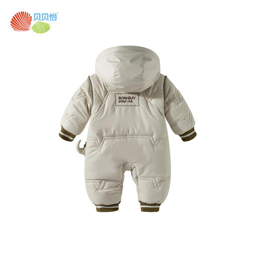 贝贝怡夹棉连体衣冬季男童浅豆绿哈衣ZB4EL038 商品图5