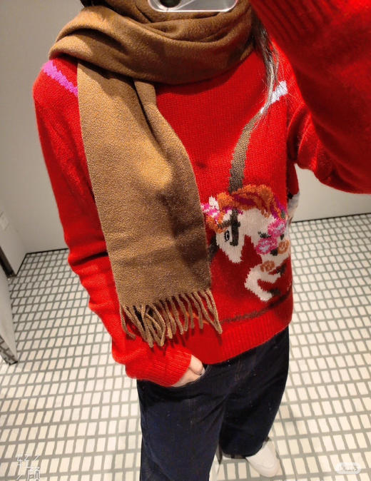 1224-1 极限特惠 ER新年系列 旋转木马提花 羊毛羊绒 圆领套头毛衣 商品图3