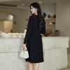 奢姿大码女装2025冬季时尚纽扣装饰圆领连衣裙胖妹妹气质减龄裙子9854870578 商品缩略图3