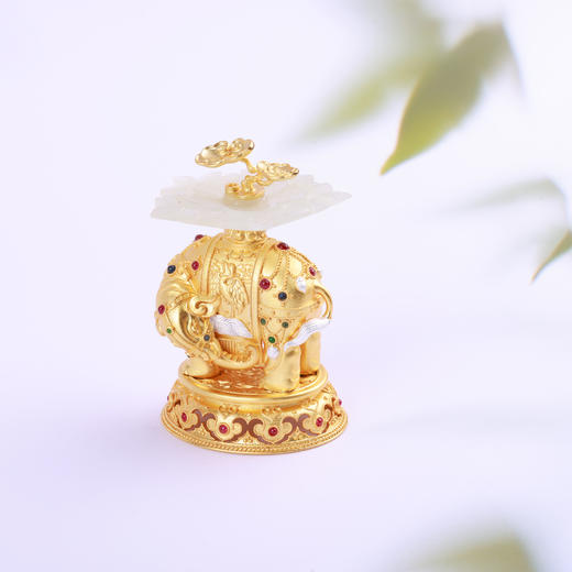 【吉祥如意】古玉花吉象摆件ZX2503055 商品图6